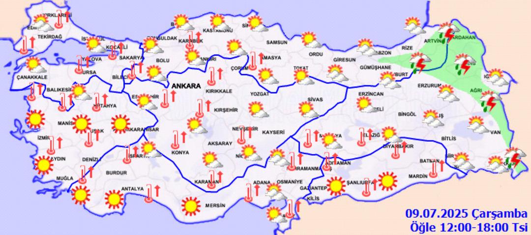 9 Temmuz Perşembe, zaman! Bugün kızartacağız ... Bakan Yumakli'nin eyaleti uyardı: Şimdi 3 Bilgilendiriyor